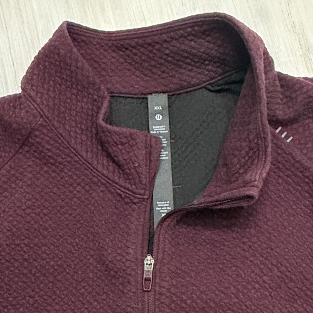 lululemon athletica 1/4 Zip waffle pullover XXL